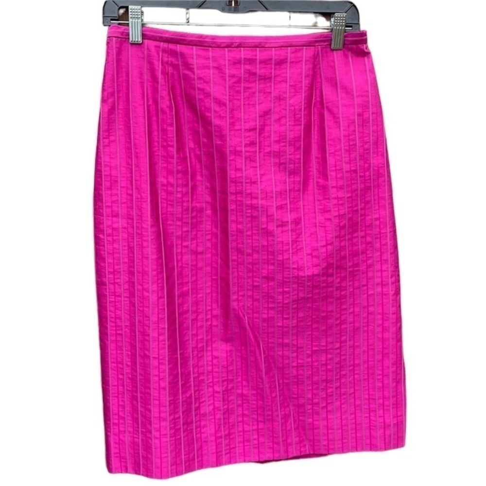 Vintage Dana Buchman slit hot pink skirt size 8